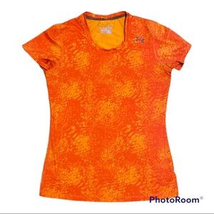Under Armour Heat Gear orange print top